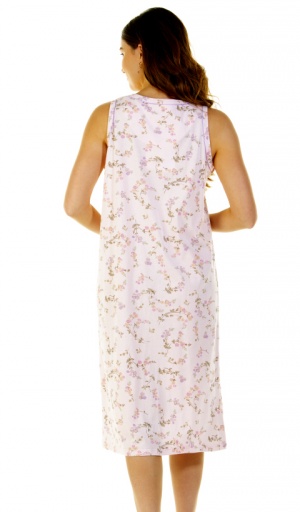 Sue Marks Flower Spray Sleeveless Nightdress